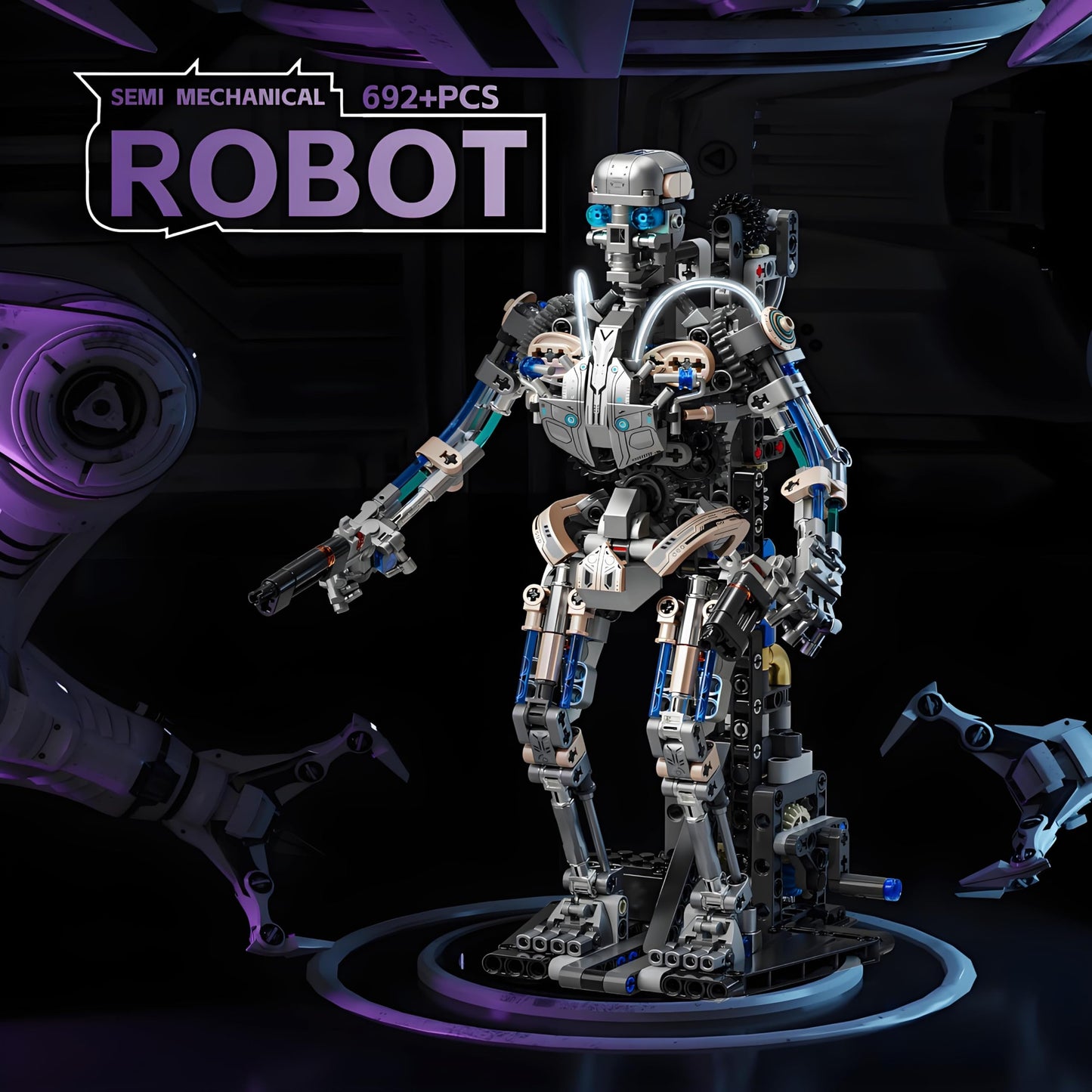 CSNRHG Mechanical Skeleton Robot Building Block Toy 692+Pieces Twistable Body and Poseable Design Creative STEM Toy for Kids and Adults