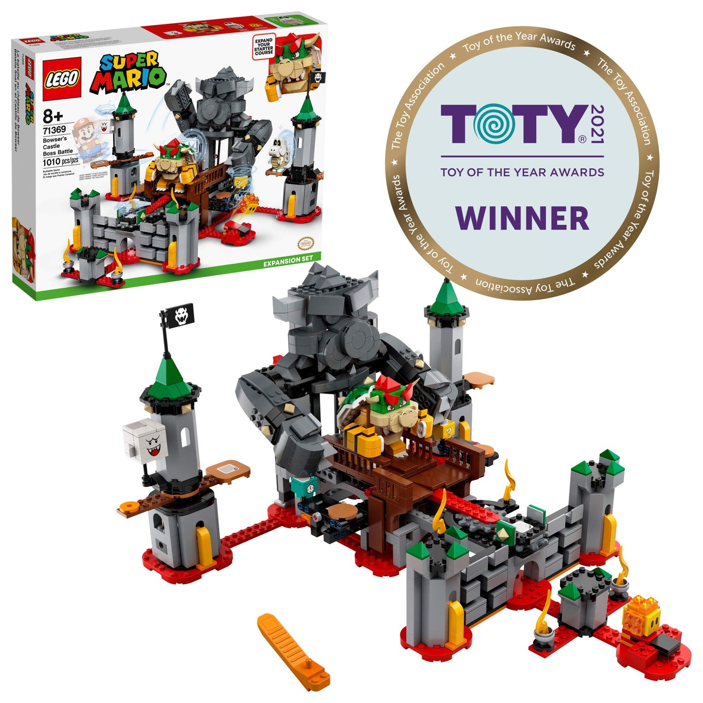 LEGO Super Mario Bowser's Castle Boss Battle Expansion Set 71369 Building Kit; Collectible Toy for Kids to Customize Their Super Mario Starter Course