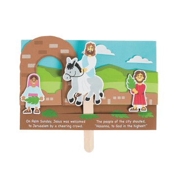 Fun Express Jesus Enters Jerusalem Craft Kit - Crafts for Kids and Fun Home Activities - VBS Vacation Bible School Supplies/Decor