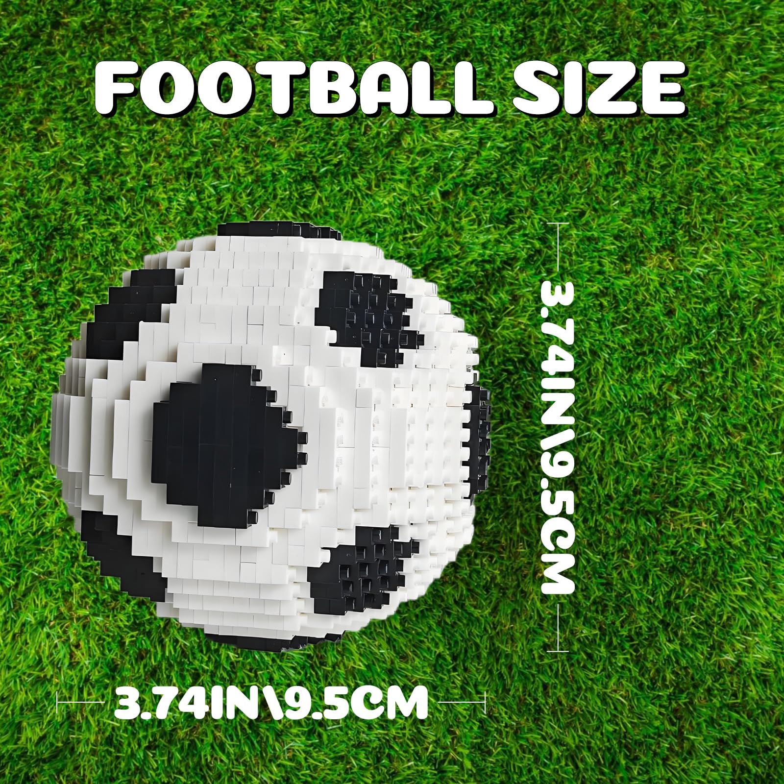 LQPFBSM Soccer Ball Micro Mini Building Blocks Sets Black & White Soccer Ball Model Toys Sports Football Ball Building Kits Educational Toys Gift