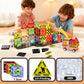 KEPLYKT 80PCS Magnetic Tiles Road Set,2.95" Large Magnetic Tiles with Magnet Car Building Blocks STEM Construction Toys Educational Gifts for Kids