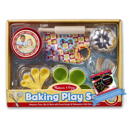 B?a?k?i?n?g Play Set: Let's Play House! Play Food Set Bundle with 1 Theme Compatible M&D Scratch Fun Mini-Pad (09356)