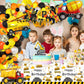 51 Pcs Construction 2nd Birthday Party Supplies Dump Truck Two Years Old Tablecloth Paper Plates Napkins Forks Dinnerware for Construction 2nd