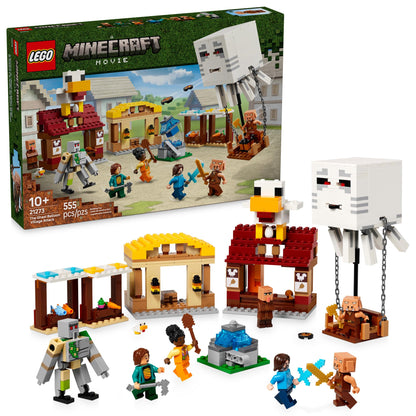 LEGO Minecraft The Ghast Balloon Village Attack- Toy Building Set for Kids, Girls and Boys Ages 10+ - Includes Steve, Natalie, and Dawn Minifigures