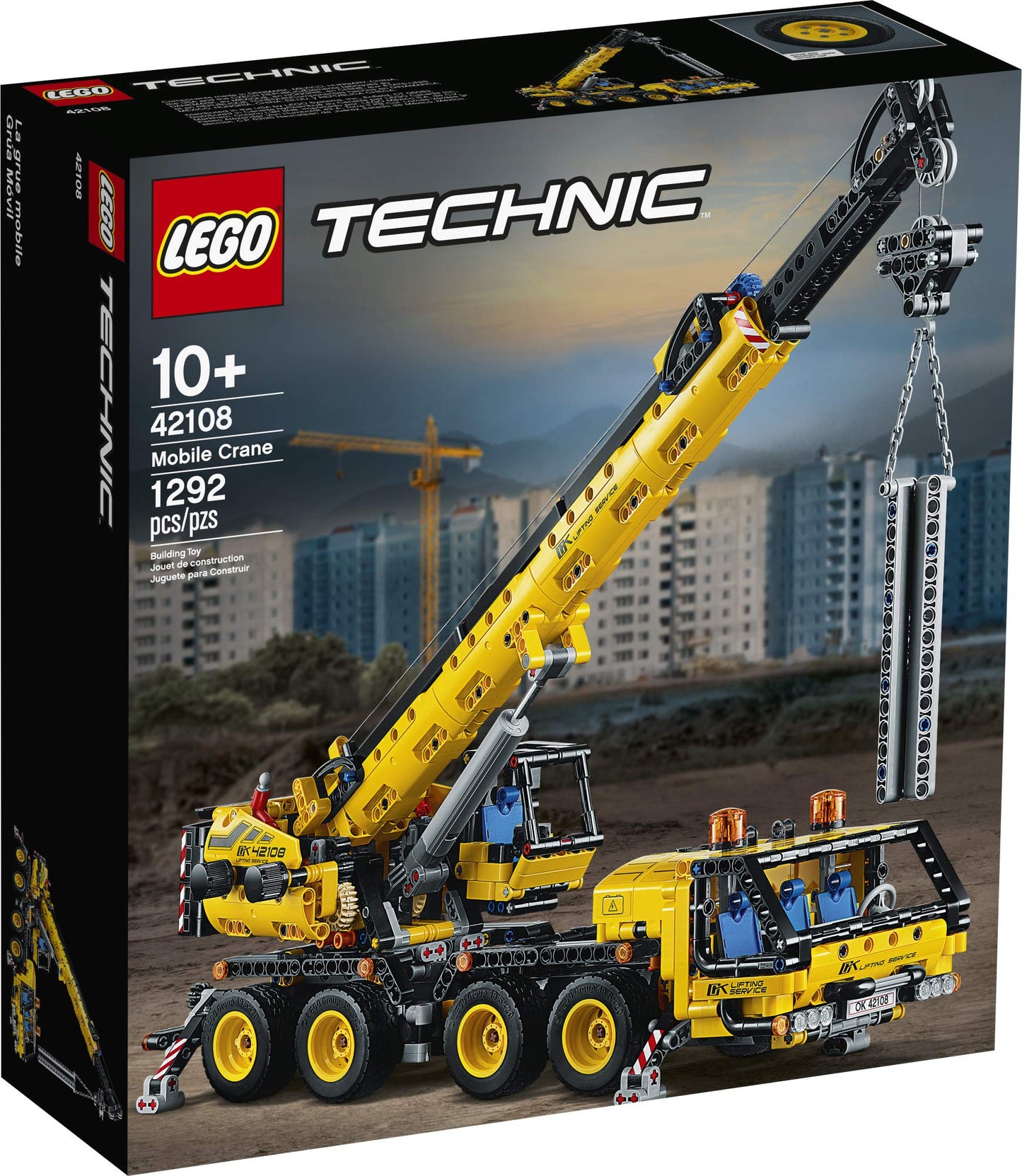 LEGO Technic Mobile Crane 42108 Building Kit, A Super Model Crane to Build for Any Fan of Construction Toys, New 2020 (1,292 Pieces)