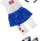 American Fashion World USA American Flag Outfit for 18-Inch Dolls | 5 Piece Set | Premium Quality & Trendy Design | Dolls Clothes | Outfit Fashions