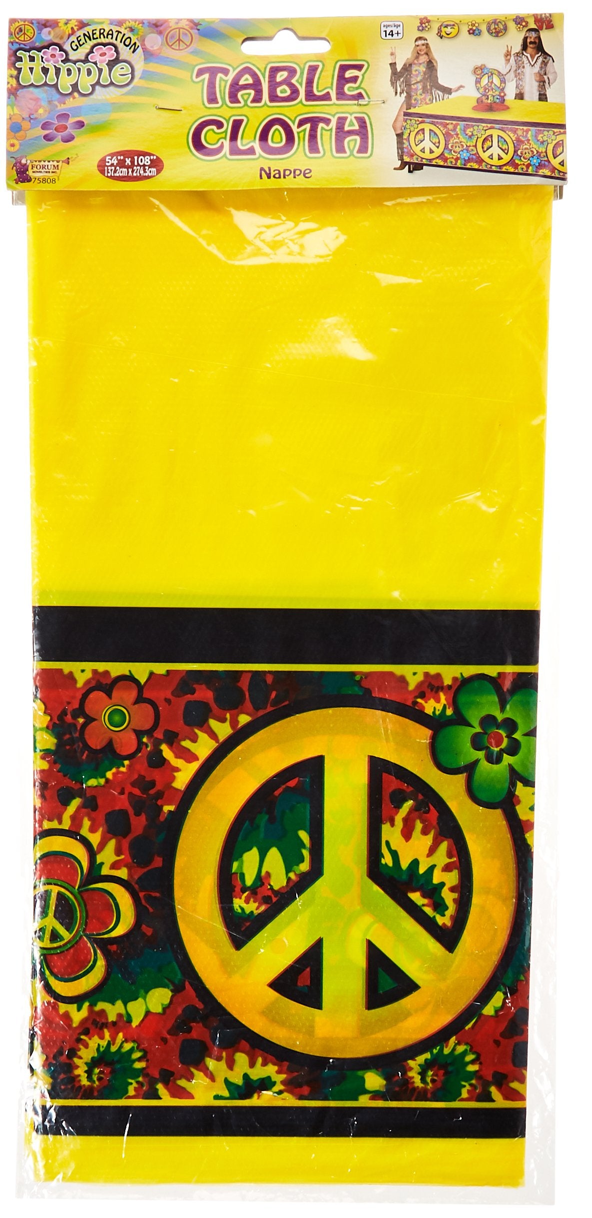 Forum Novelties Hippie Table Cover, Multicolor