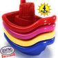 Matty's Toy Stop Plastic Nesting/Stacking Tug Boats (11") Red, Blue, Pink & Yellow Gift Set Bundle, Perfect for Bath, Pool, Beach Etc. - 4 Pack