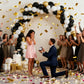 Black Gold White Balloon Arch Kit,137 Pcs Balloon Garland Kit Confetti Metallic with Balloons Tape for Wedding, Birthday,Graduation,New Years,Special