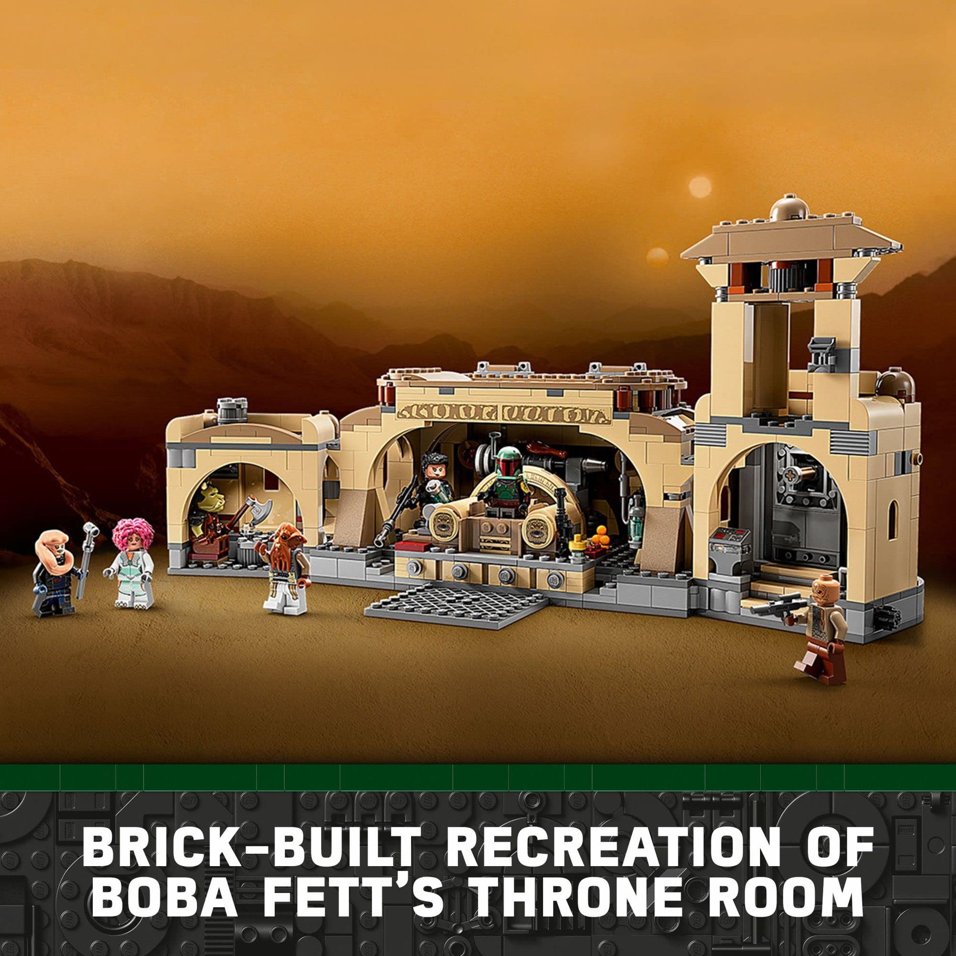 LEGO Star Wars Boba Fett’s Throne Room Building Kit 75326, with Jabba The Hutt Palace and 7 Minifigures, Star Wars Building Set, Great Gift for Star