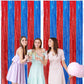 4 Pack Red and Blue Foil Fringe Curtains Backdrops 3.3x6.6 ft
