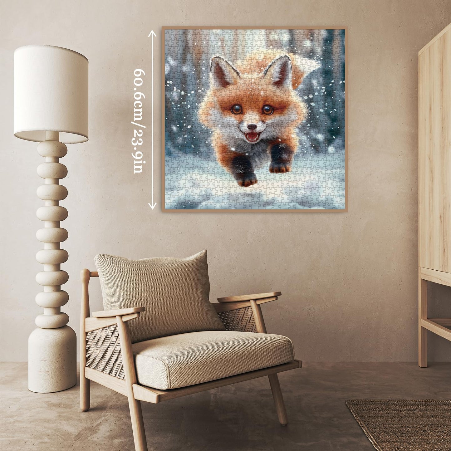 Cute Winter Fox Puzzles for Adults 1000 Pieces, Art Animal Snow Landscape Jigsaw Puzzles, Challenging Nature Scenic Puzzle