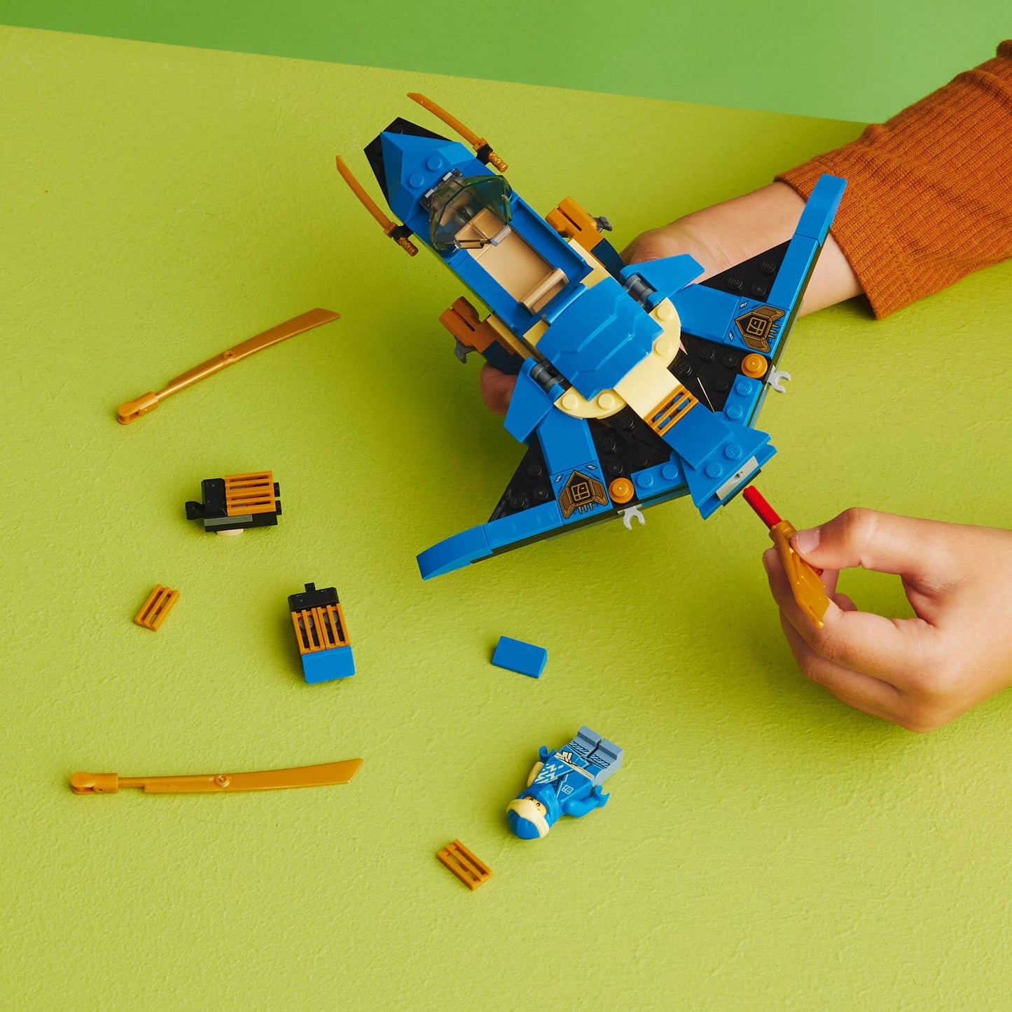 LEGO NINJAGO Jay’s Lightning Jet EVO 71784, Upgradable Toy Plane, Ninja Airplane Building Set, Collectible Birthday Gift Idea for Grandchildren, Kids