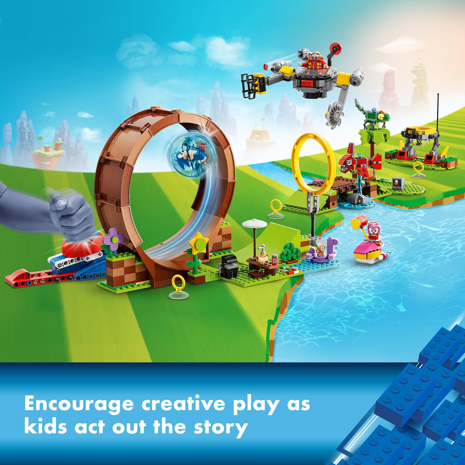 LEGO Sonic The Hedgehog Sonic’s Green Hill Zone Loop Challenge Building Toy Set, Sonic Adventure Toy with 9 Sonic and Friends Characters, Fun Gift for