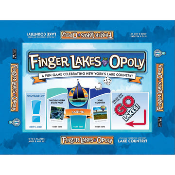 Late For The Sky Finger Lakes-Opoly Board Game - Family Strategy Board Game, New York Lakes Theme, 2-6 Players, Ages 8+, Traditional or 1-Hour Play