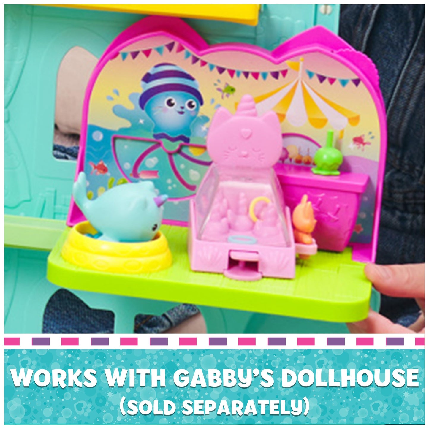 Spin Master Gabby's Dollhouse Kitty Narwhal’s Carnival Room, with Toy Figure, Surprise Toys and Dollhouse Furniture, Kids Toys for Girls & Boys 3+