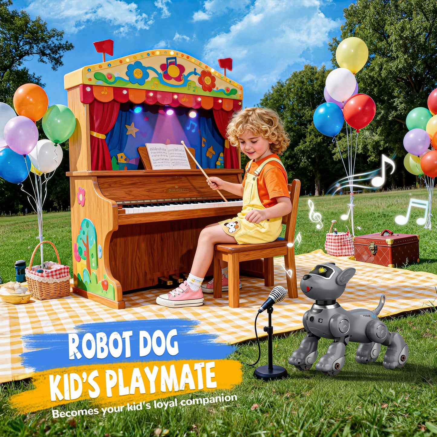 anysun Robot Dog Toy for Kids, Programmable Remote Control Robot Puppy with Follow Up & Touch Sensors, Dancing & Singing, Smart Stunt Robot Pet