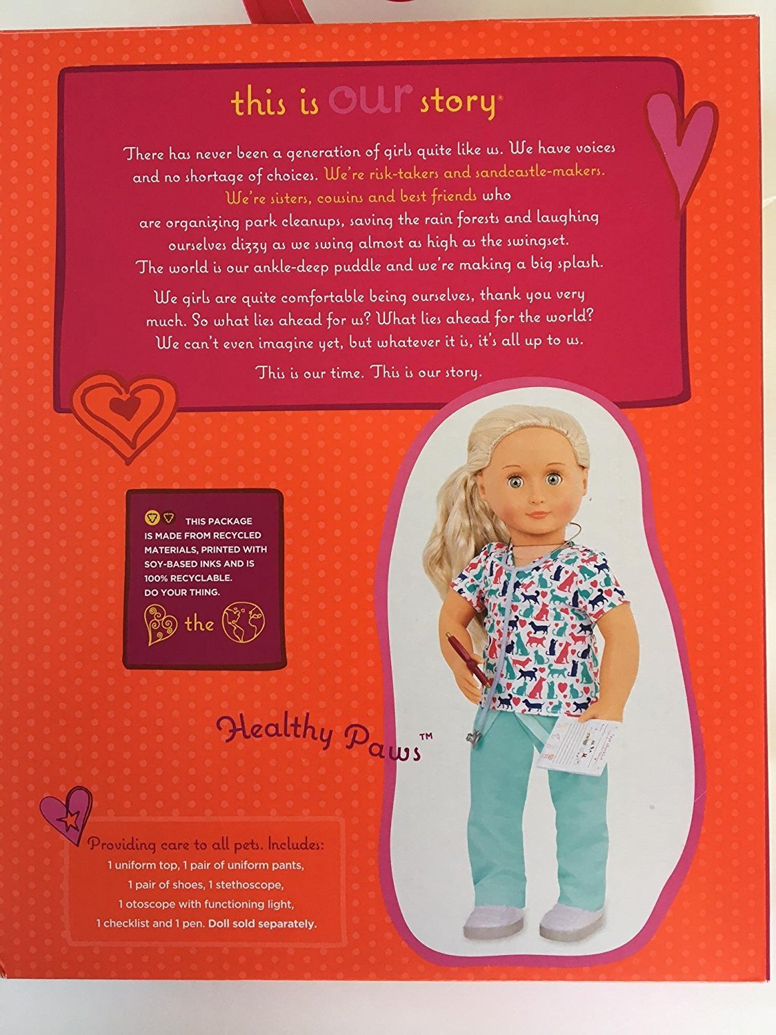 Our Generation - Healthy Paws - Vet Uniform Outfit - Hospital Accessories - 18-Inch Doll Clothes - Pretend Play - Toy for Kids 3 Years +