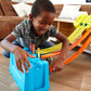 Hot Wheels Toy Car Track Builder Playset, Multi-Lane Speed Box, 18 Component Parts with Storage & 2 1:64 Scale Vehicles