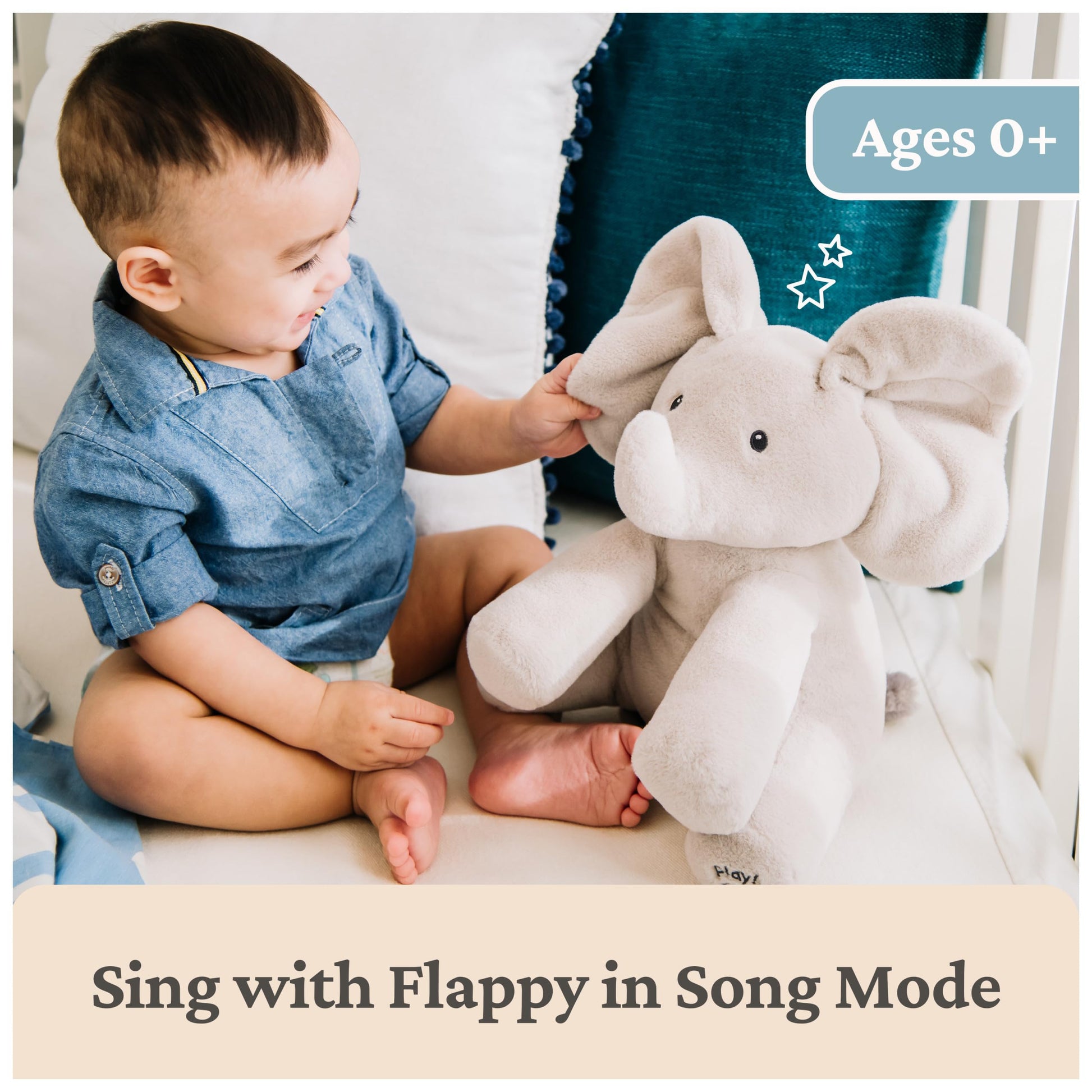 GUND Baby Flappy Elephant 12-Inch Interactive Animated Musical Baby Toy