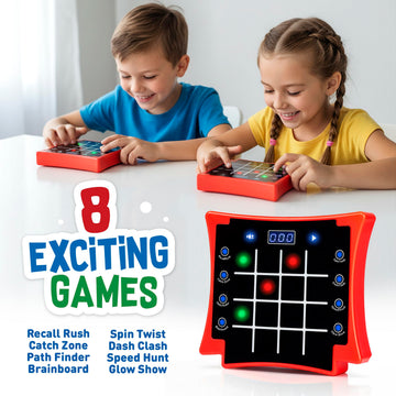 Electronic Light-Up Activity Pad for Kids Ages 6-12+ | 8-in-1 Handheld Game | Brain & Memory Games | Great Gift Ideas for Boys and Girls. Focus