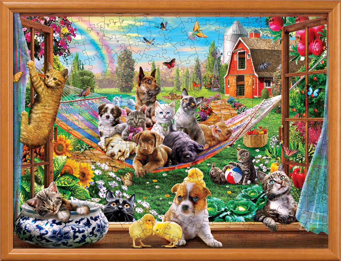 MasterPieces - 300 Piece Jigsaw Puzzle, Large EZ Grip Shapes, Afternoon Siesta, Fun for Adults, Seniors, Family, Kids, Matte Finish, 18"x24"
