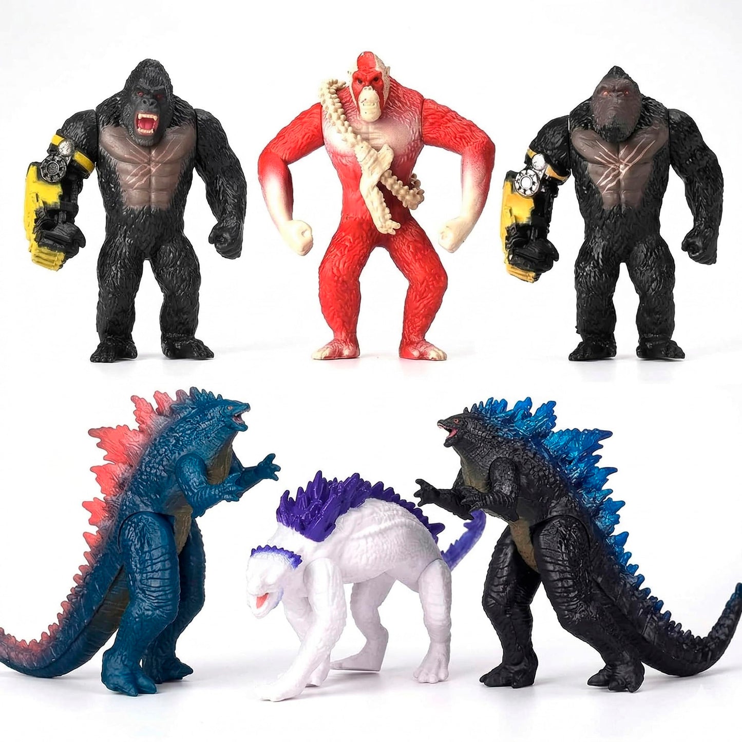 JAYKENIXO 6 Pack Monster Action Figures Set - 5 Inch Dragon Toys with Movable Joints, Detailed Creature Figures for Kids Playset, Party Favors & Gifts