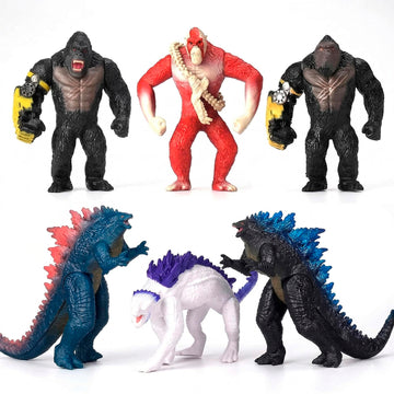 JAYKENIXO 6 Pack Monster Action Figures Set - 5 Inch Dragon Toys with Movable Joints, Detailed Creature Figures for Kids Playset, Party Favors & Gifts