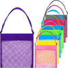 meekoo 8 Pcs 11.4 x 13.8 inch Colorful Mesh Beach Bags Seashell Collecting Bags with Adjustable Carrying Straps for Beach Shell Treasure Toy Storage