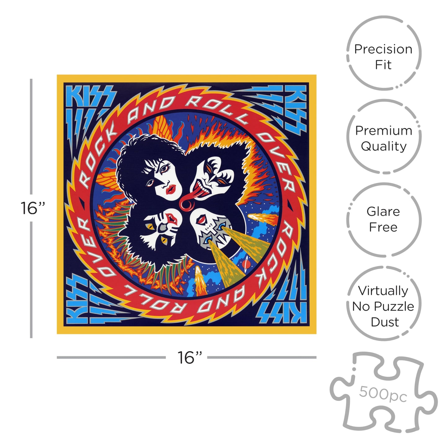 RockSaws - Kiss Rock & Roll Over (500 Piece Jigsaw Puzzle)