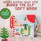 Kids Preferred Elf Soft Book - Peek-a-Boo Flap, Crinkle, BPA Free Teether Corner, On-The-Go Clip, Colorful Pages, Ages 0 Months and up, 5 in