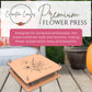 Wooden Flower Press - Durable Bolt Lock Design Complete Pressing Kit w/White Absorbent Sheets, Ebook Guide & More - 10 Layers for Drying & Preserving