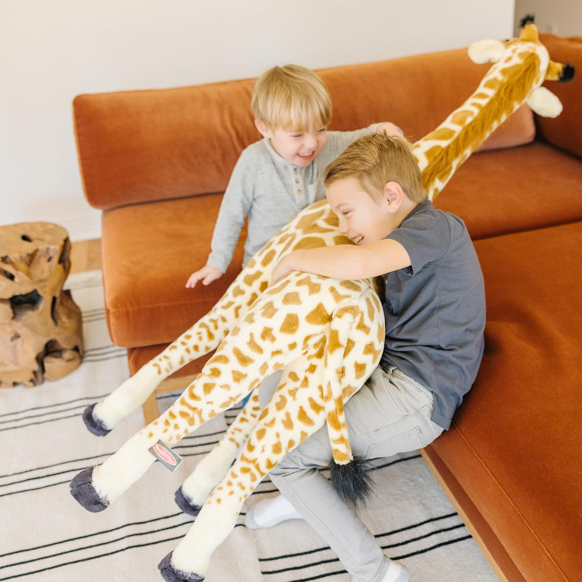 Melissa & Doug Giant Giraffe Stuffed Animal, Lifelike Plush Toy Stands Over 4-Feet Tall, Surface Washable Pretend Play Toddler Toys for Girls & Boys
