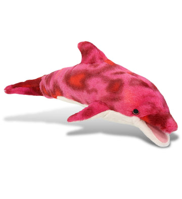 DolliBu Pink Tie-Dye Dolphin Super Soft Stuffed Animal, Cute Realistic Stuffed Animals for Girls, Boys, Adults Animal Gifts, Kids Nursery Decor