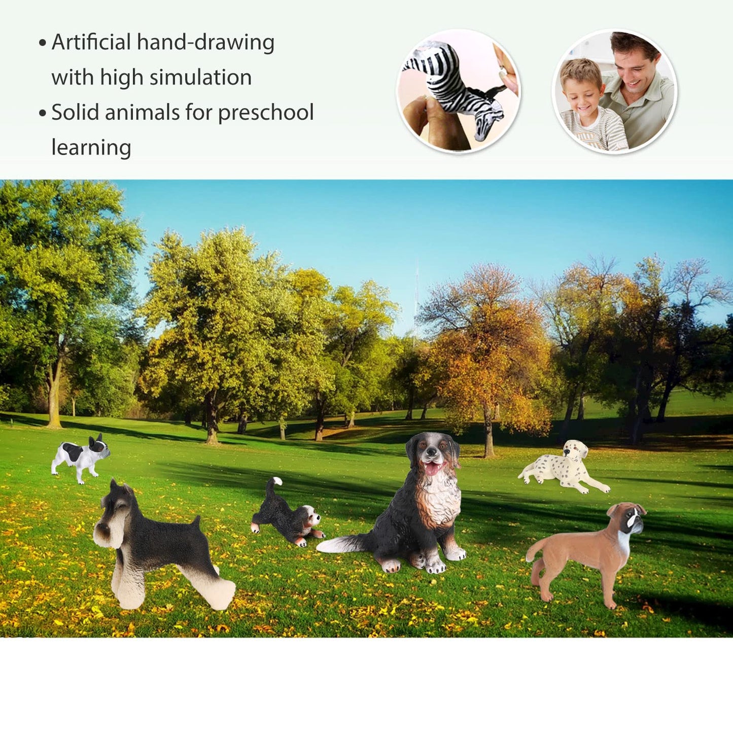 Volnau Dog Figurines Animal Toys 9PCS Mini Puppy Figures for Kids Toddlers Decorations Preschool Educational Cake Topper Set