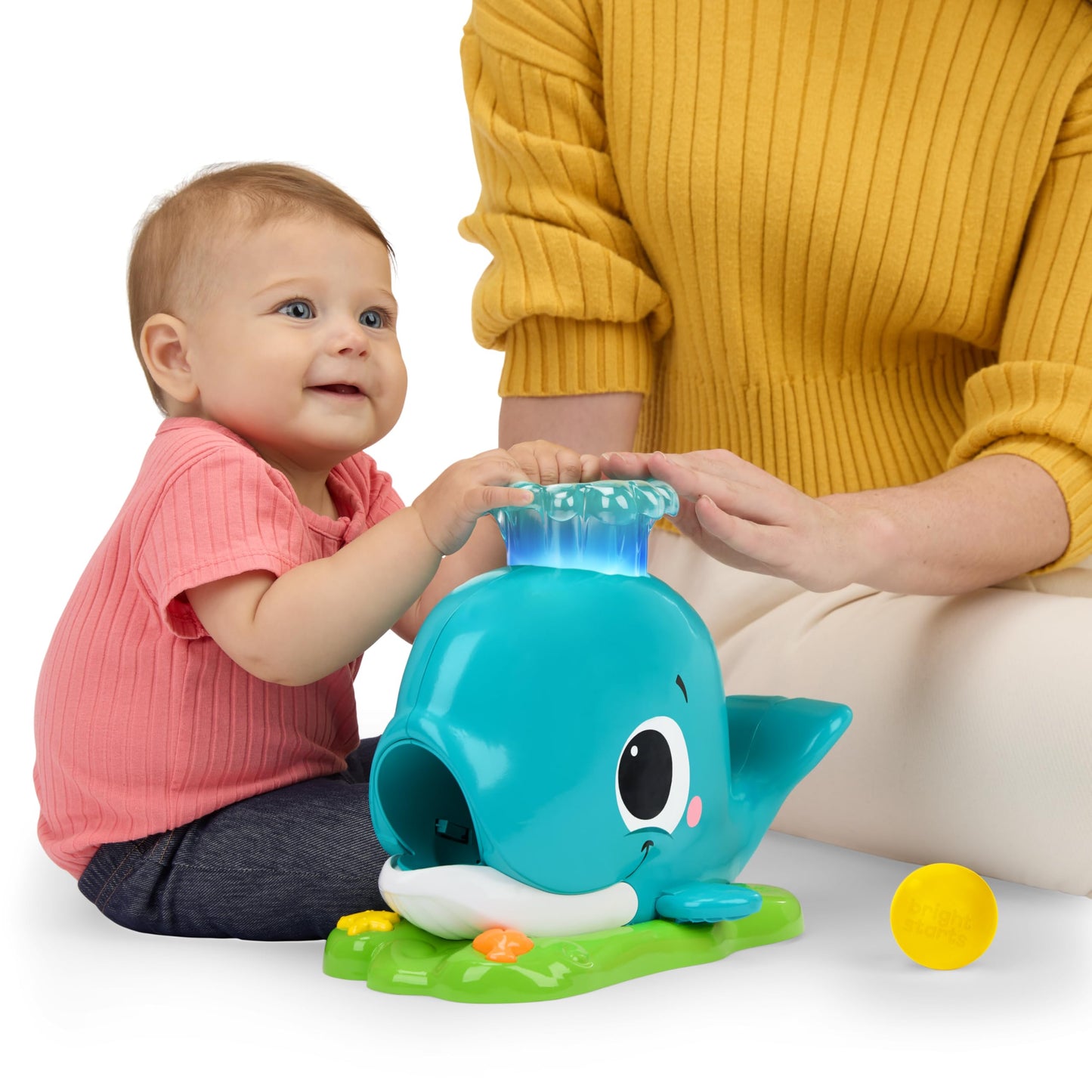 Bright Starts Silly Spout Whale Popper Toy for 6 Months and Up, Toddlers 1-3, Having A Ball Collection, Baby Ball Drop Toy, 3 Balls Included, Music