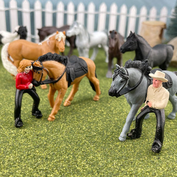 Safari Ltd. Horse Lovers TOOB - 8 Figurines: Gypsy Vanner, Clydesdale, Arabian, Percheron, Quarter, Palomino, Cowboy, Cowgirl - Educational Toy