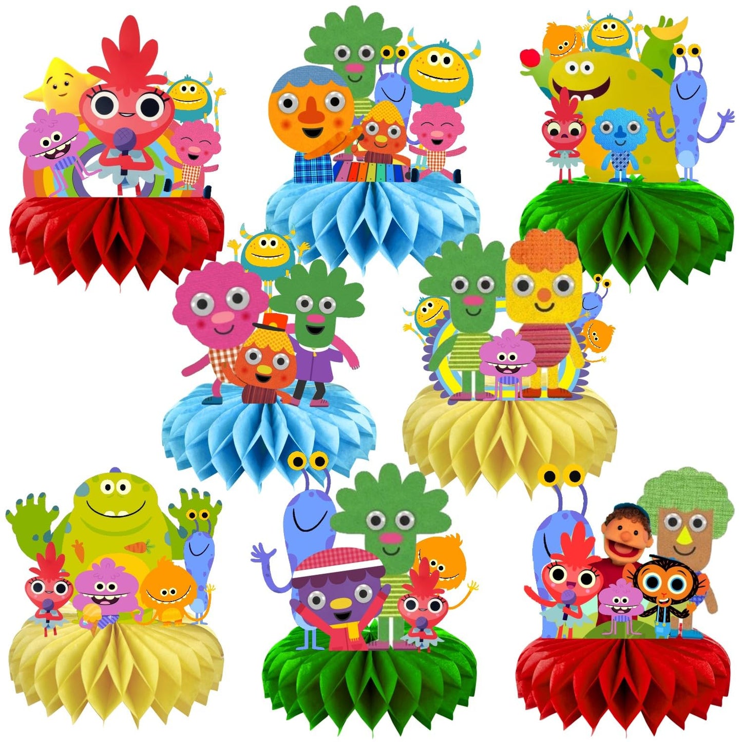8Pcs Songs Table Centerpiece Birthday Party Supplies Double Side Table Decorations for Songs Themed Party Decorations