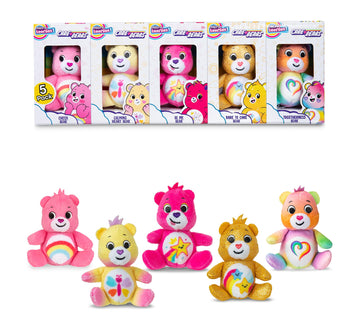 Micro Teenies - Care Bears 3" Micro Plush 5-Pack Treasure Box - Collectible Miniature Plush Figure, Suffed Animal, Toy Mini Soft Figure for Kids Ages