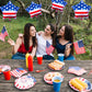 10 Pieces 18 Inches American Flag Star Foil Balloons, Patriotic Red, White, and Blue Mylar Star Shaped Balloons for 4th of July, Independence Day