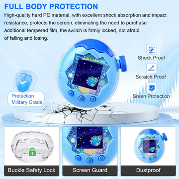 Litdreamer for Tamagotchi Paradise Clear Case with Cover with Lanyard, Body and Screen Guard for Tamagotchi Paradise Accessories,Transparent Hard