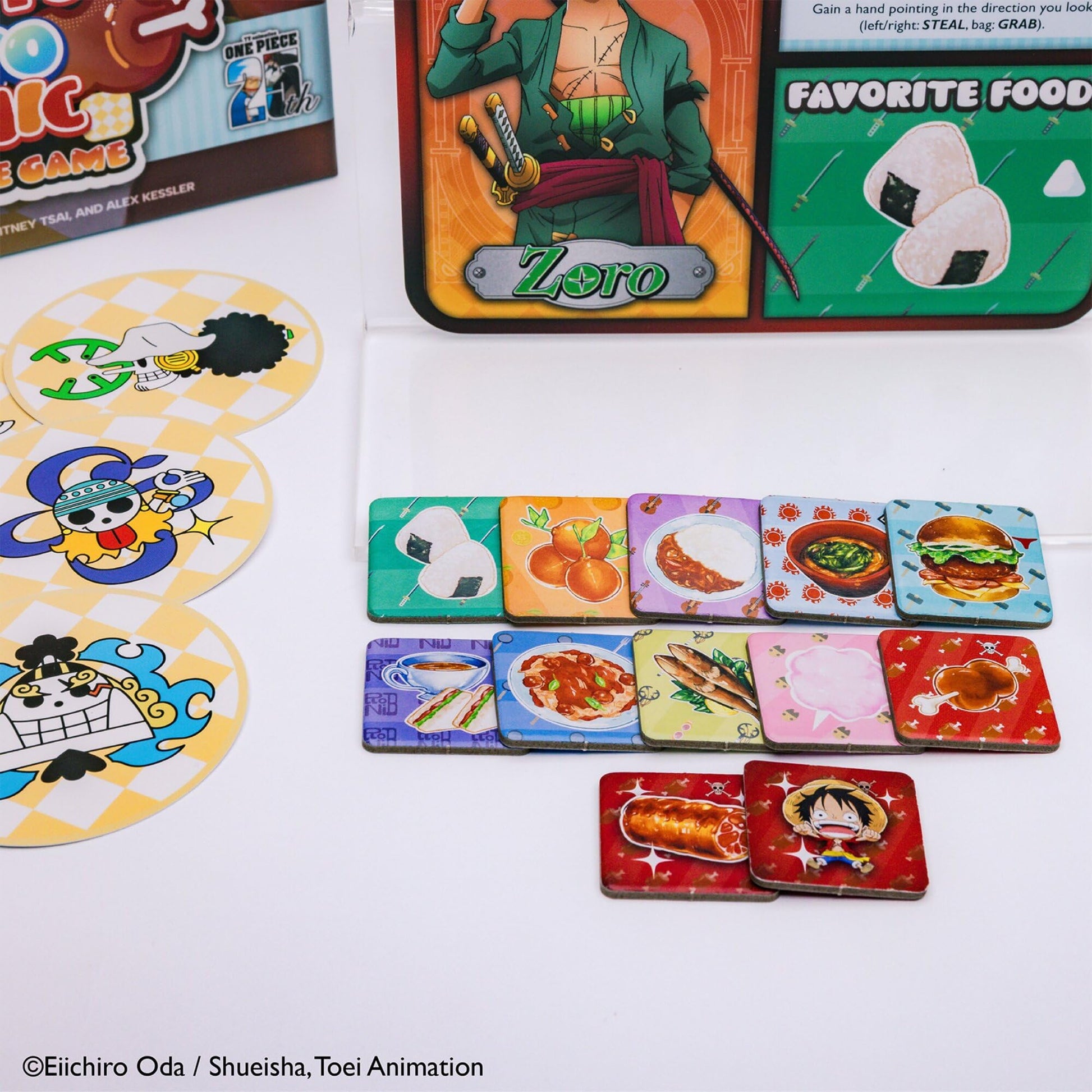 KESS: One Piece: Luffy's Bento Panic - Party Bluffing Anime Game, Characters Steal-Eat-Grab Food, Chaotic Feasting Fun, Family Ages 10+, 3-9 Players