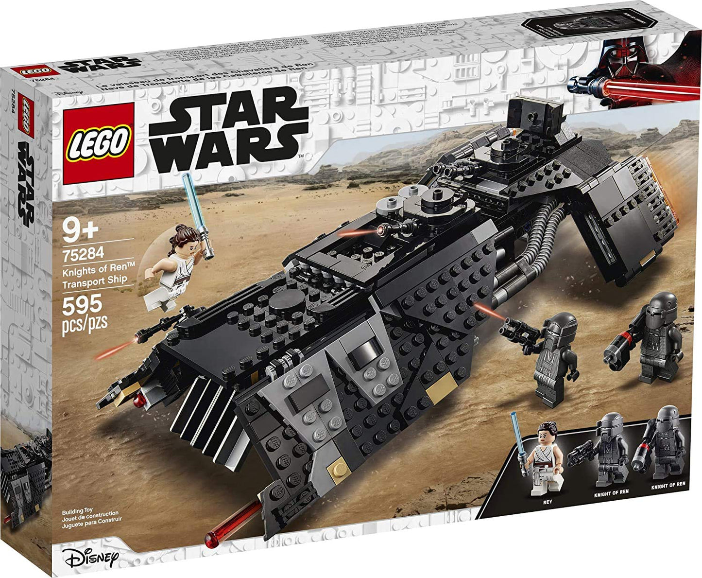 LEGO Star Wars: The Rise of Skywalker Knights of Ren Transport Ship 75284 Spacecraft Set, Features Knights of Ren and Rey Minifigures to Role-Play