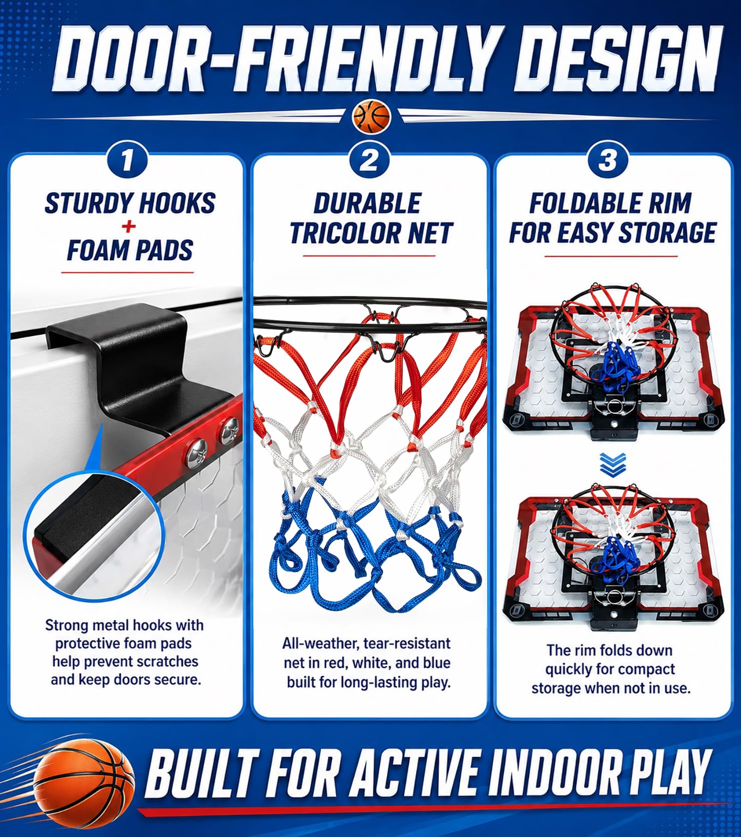 LAO XUE Indoor Basketball Hoop for Kids,Mini Hoop with LED Scoreboard