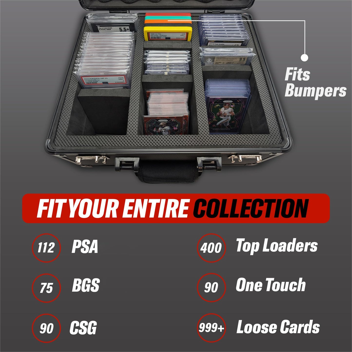 Hobby Defense Graded Card Case, 3 Row Graded Card Storage Box, Trading Card Case, PSA Card Cases for Sports Cards Case, PSA Slab Case For Graded Cards
