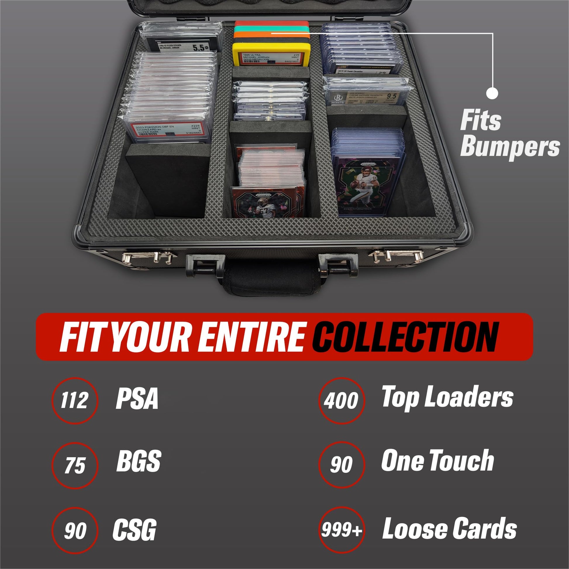 Hobby Defense Graded Card Case, 3 Row Graded Card Storage Box, Trading Card Case, PSA Card Cases for Sports Cards Case, PSA Slab Case For Graded Cards