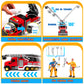 i DIY Fire Truck Toy with Sound & Light - 2pcs Firefighter & Water Sprinkler with Water Tank - Friction Powered Toy for Toddlers 3-5