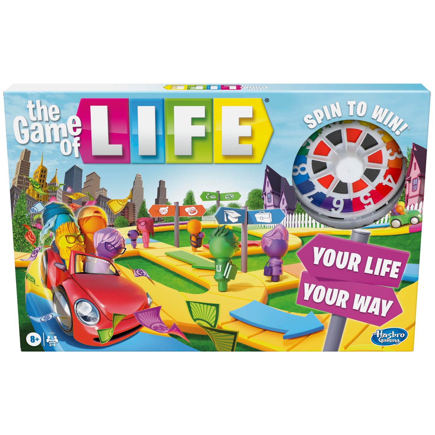The Game of Life Board Game, Family Games for Kids Ages 8 and Up, Pegs Come in 6 Colors, Family Board Games for 2 to 4 Players