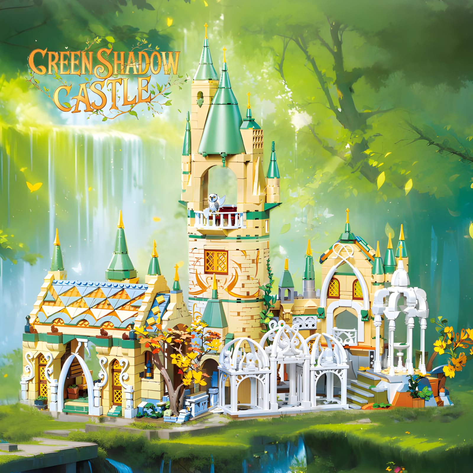 HJPLPXH Magic Medieval Castle Architecture Building Block Sets, Creative Ideals Gifts for Adults (1555PCS)