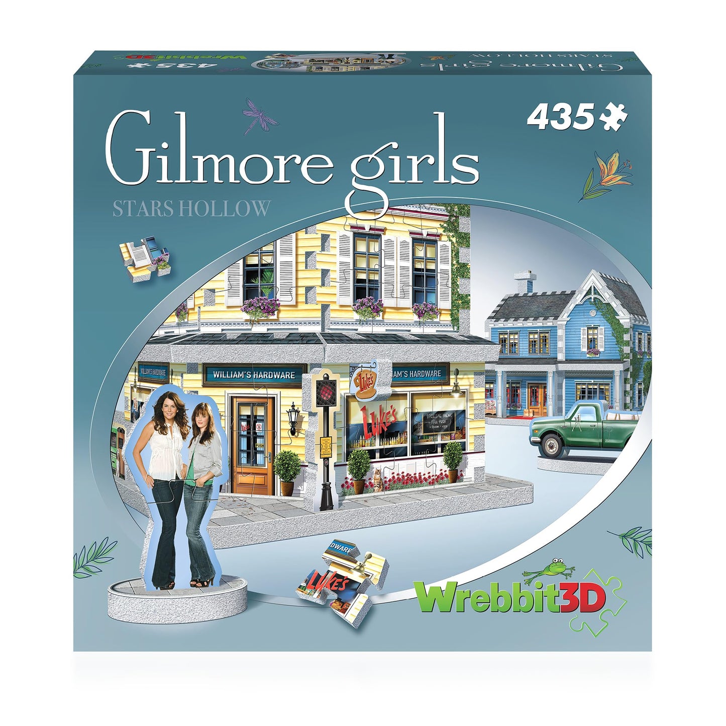 Wrebbit3D Gilmore Girls 3D Puzzle Model of Stars Hollow | 435 Real Jigsaw Puzzle Pieces | Build the Iconic Cafe from the Hit TV Series